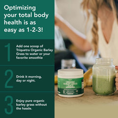 Barley grass powder complements wheatgrass powder