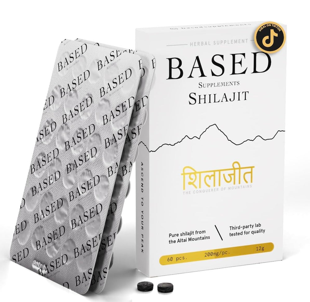 Blister pack of Based Shilajit tablets