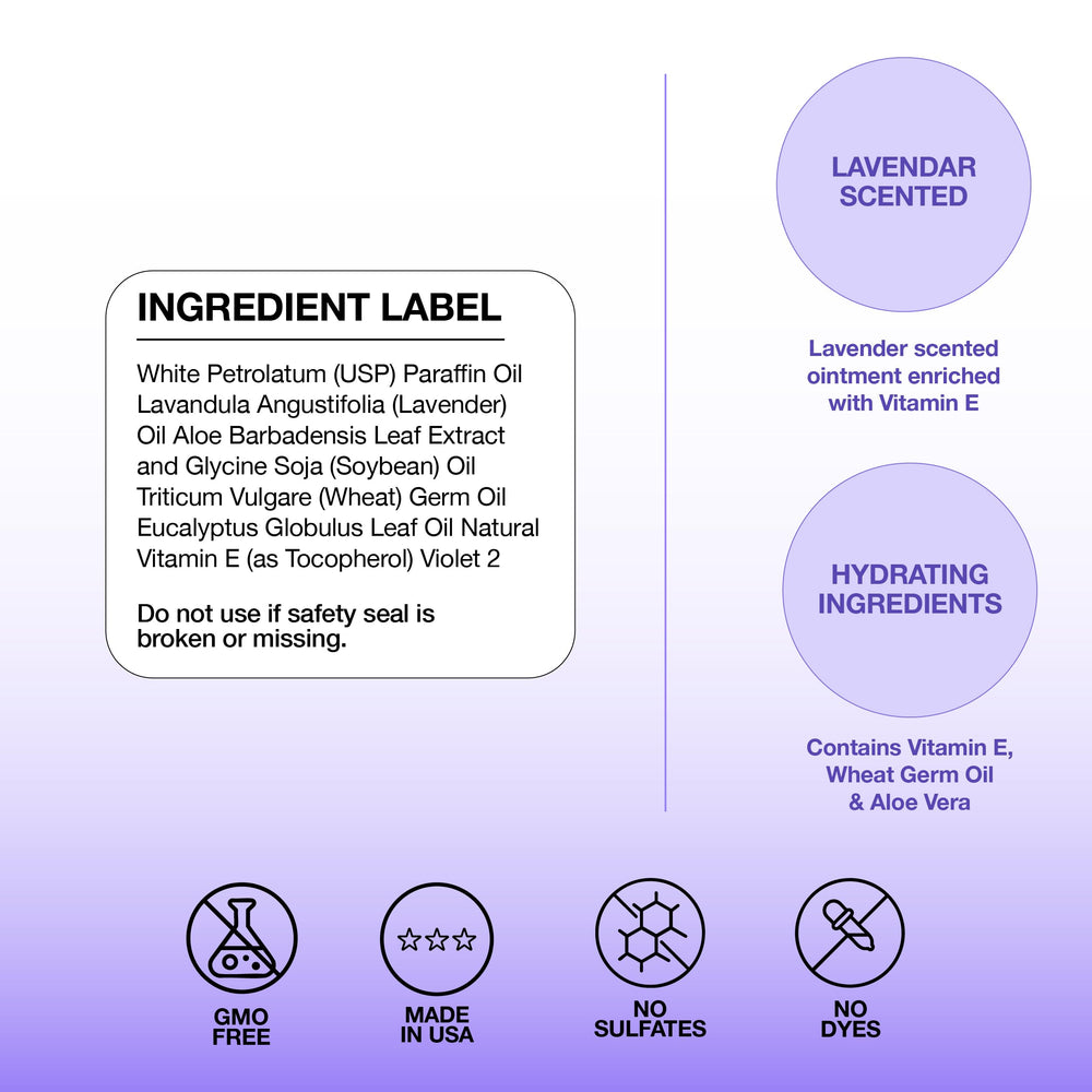 Lavender scented vitamin E ointment product shot