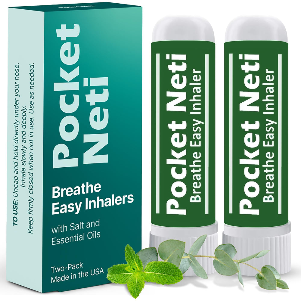Basic Vigor pocket neti breathe easy salt inhaler 2-pack for clear breathing on the go.