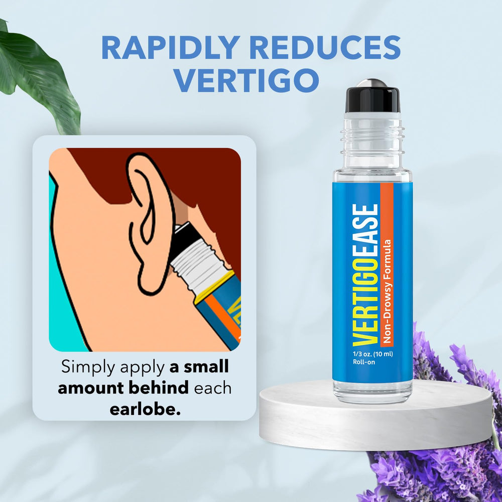 Basic Vigor Vertigo Ease natural ingredients highlight lavender, ginger, and frankincense