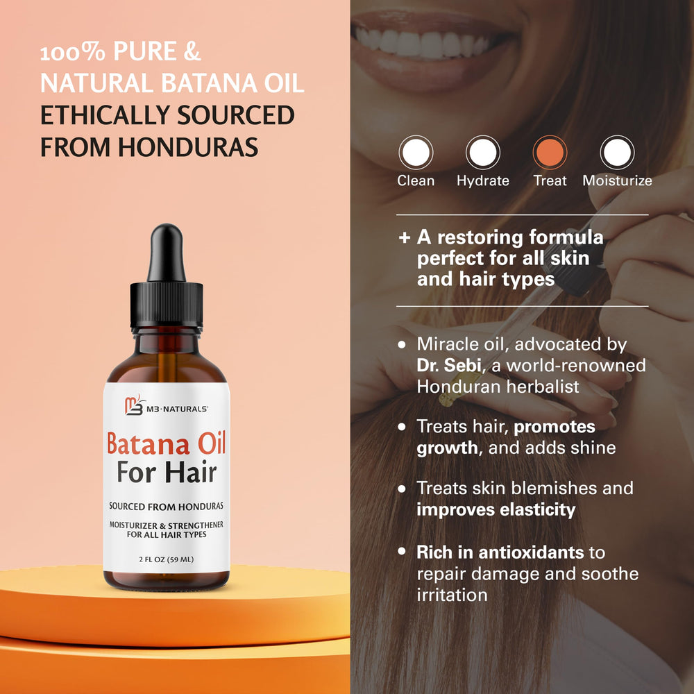 Unrefined cold-pressed Batana oil in glass bottle