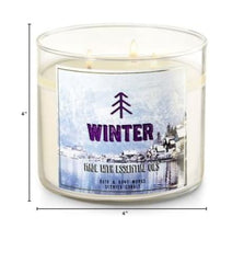 Close-up of Bath and Body Works Winter Candle label - 3-Wick 14.5 oz