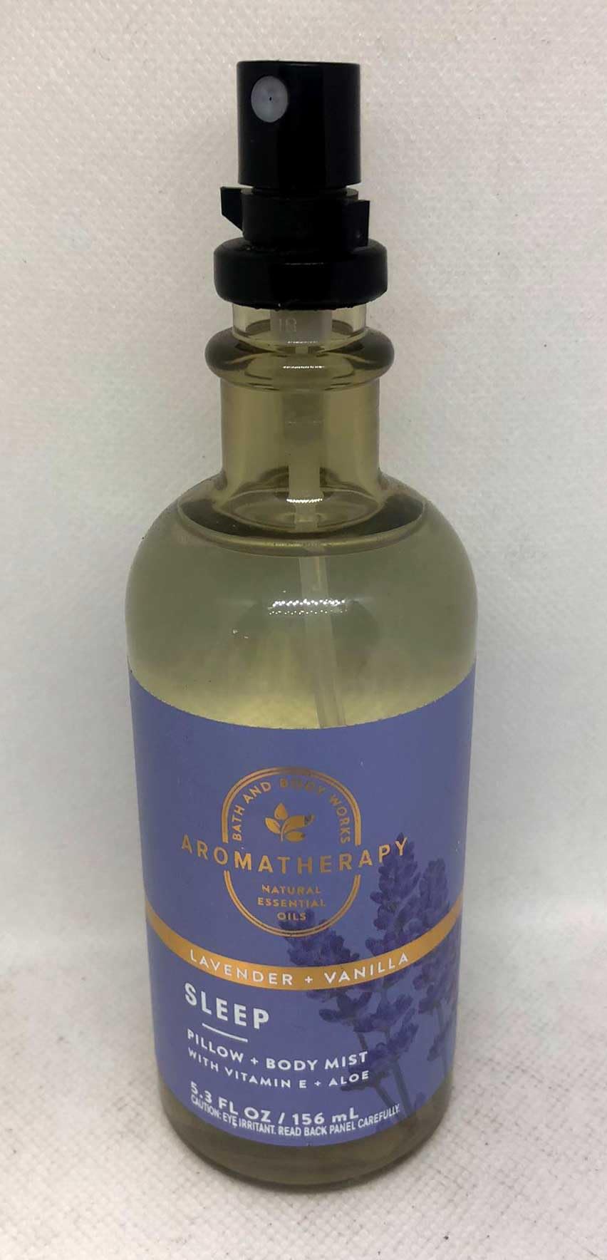 Bottle of Bath & Body Works Aromatherapy Pillow Mist Lavender Vanilla