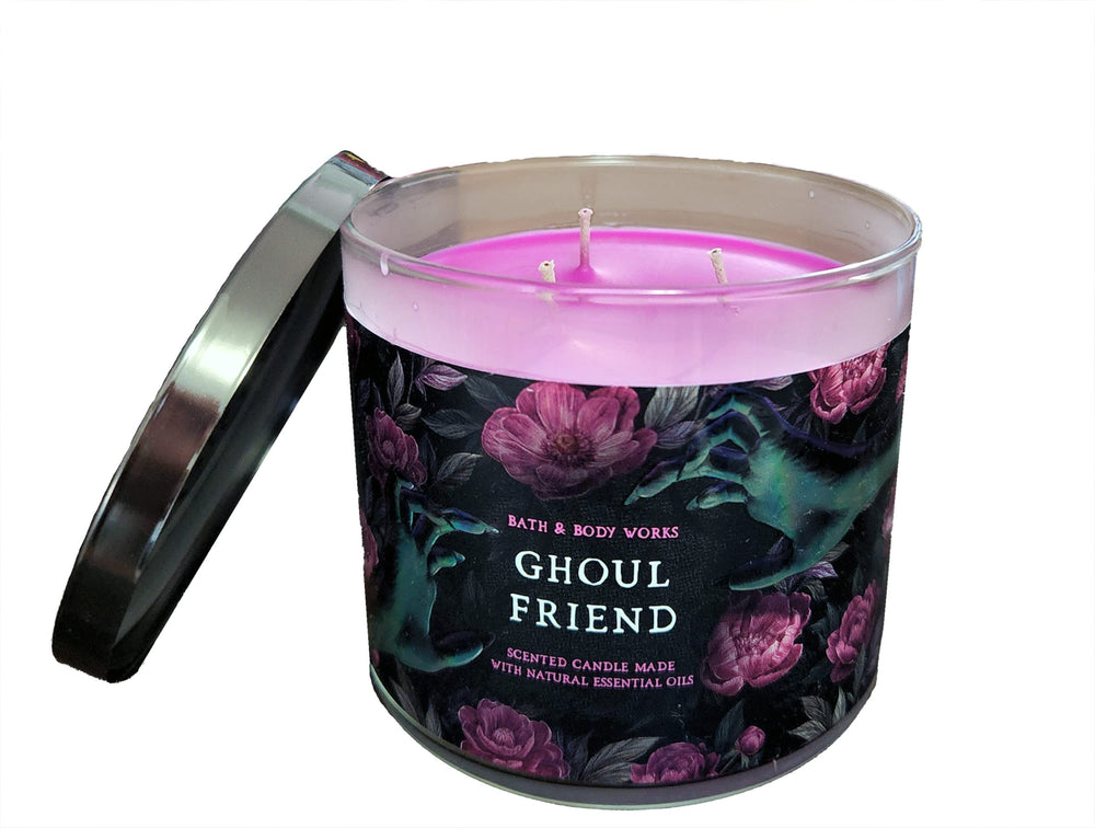 Three wicks burning: White Barn 3-Wick Candle Ghoul Friend, 14.5 oz