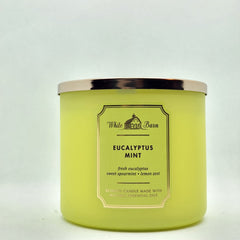 Bath & Body Works White Barn 3-Wick Candle Eucalyptus Mint 14.5 oz - main image
