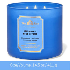 Candle burning with refreshing citrus aroma