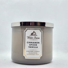 Bath & Body Works Cinnamon Spiced Vanilla White Barn 3-Wick Candle 14.5 oz