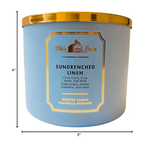 Decorative lid on Sundrenched Linen candle with ambient setting