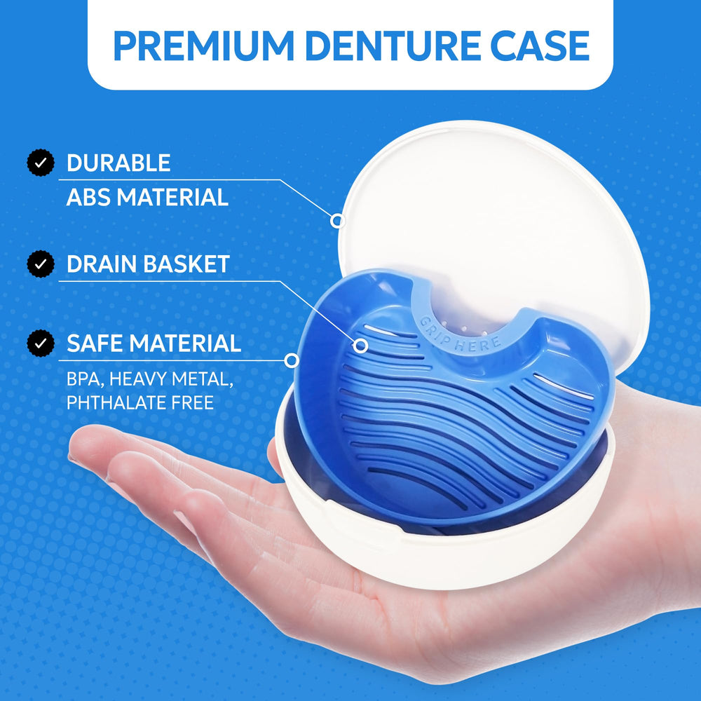 Inside view of denture bath cup with ventilation