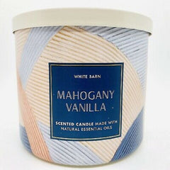 Bath & Body Works White Barn 3-Wick Candle Mahogany Vanilla 14.5 oz in jar