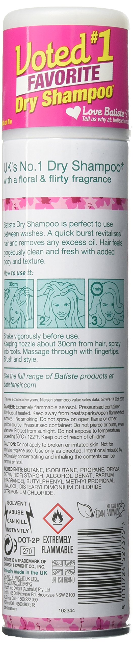 Batiste Dry Blush spray mist for quick refresh and texture.