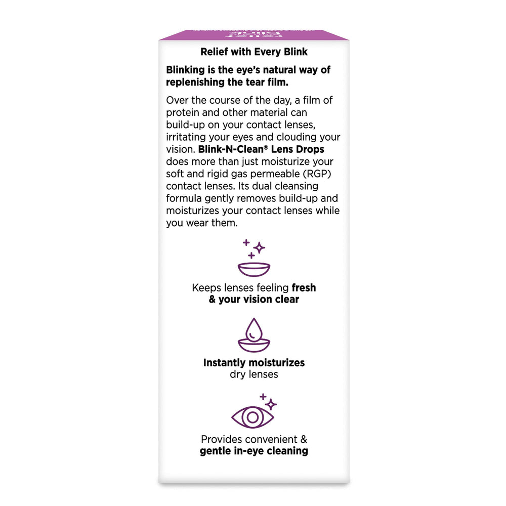 Blink N Clean Dry Contacts drops packaging box