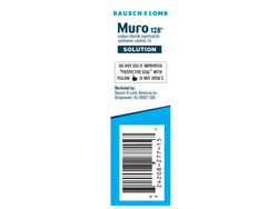 Label showing product name Muro 128 5% ophthalmic solution