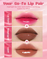 Bayfree 2-in-1 Cheek Lip Tint swatches for cohesive look.