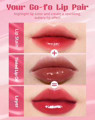 Bayfree lip oil gloss finish swatch demonstrating shine and lightweight feel.