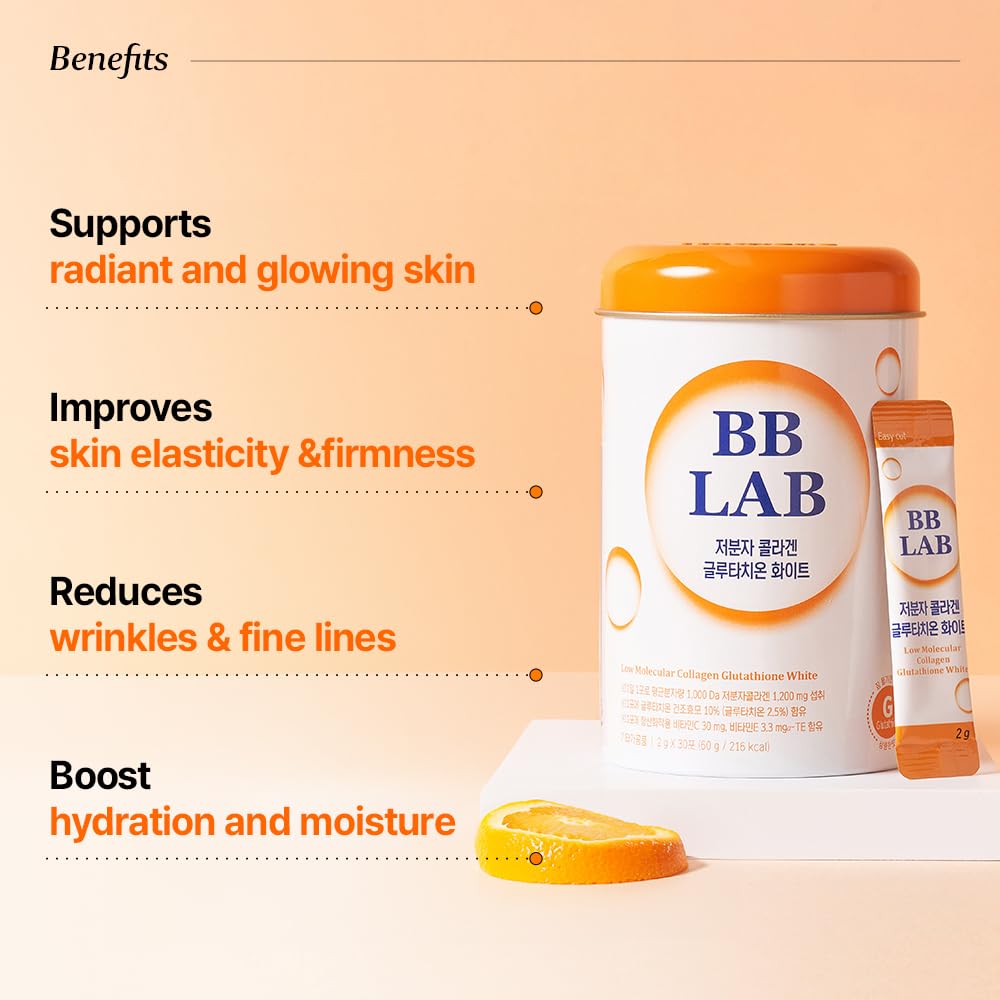 Close-up of the BB LAB orange-flavored collagen stick