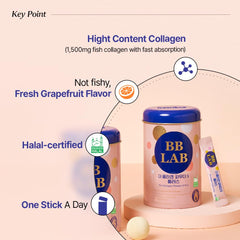 Close-up of single-serve collagen stick showing 2g serving