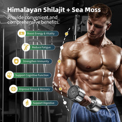 Back label of BBEEAAUU Sea Moss and Shilajit Bundle