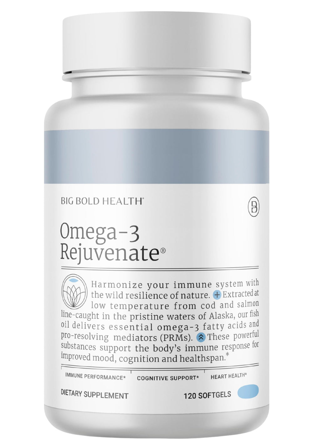 Big Bold Health Omega-3 Rejuvenate label on bottle