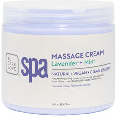 BCL SPA Massage Cream 16 oz bottle with organic lavender and spearmint