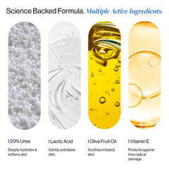 Be Bodywise urea and lactic acid action demonstrating gentle exfoliation support.