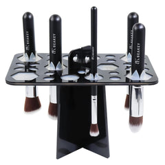 BEAKEY makeup brush drying rack with 28 holes keeps brushes organized and dry
