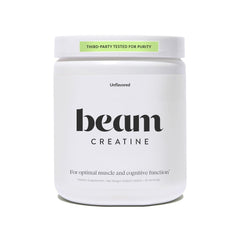 Beam Creatine Powder bottle label – third party tested