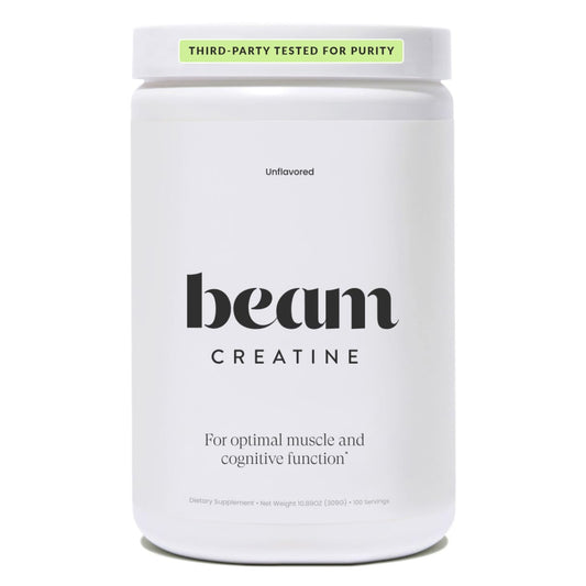 Beam Creatine Powder tub front label