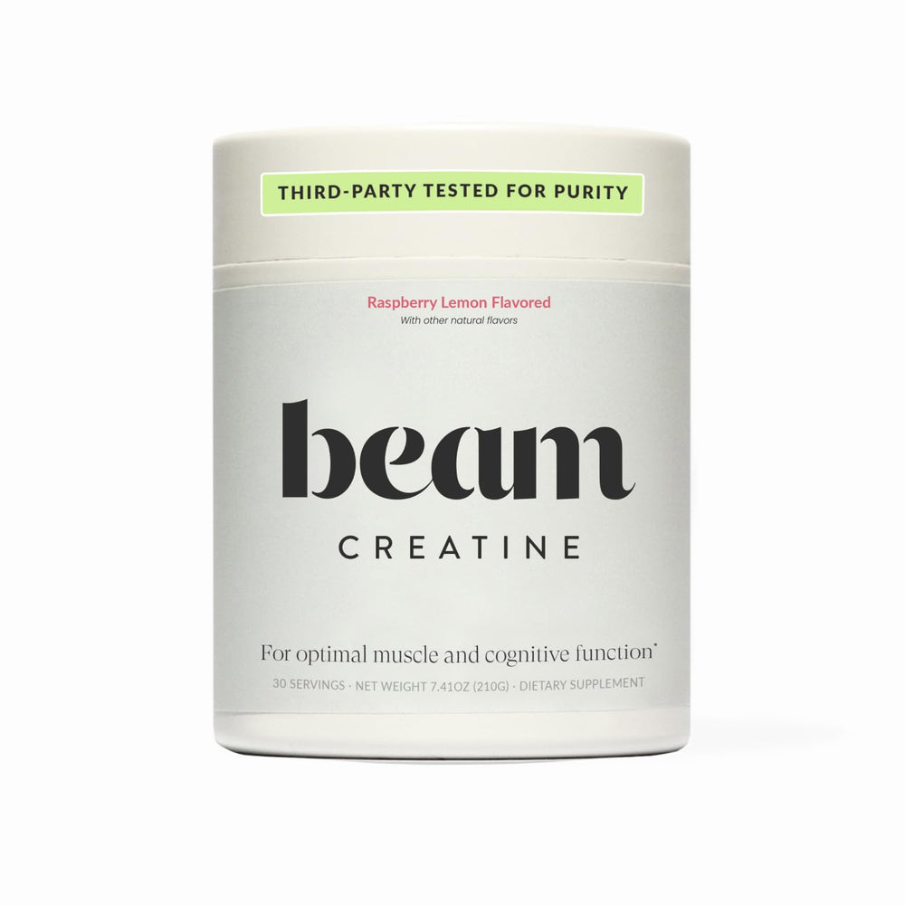 Container of Beam Creatine Powder Raspberry Lemon flavor