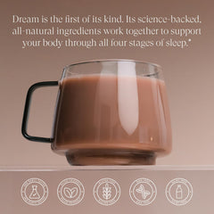 Beam Dream Sleep Powder scoop dispensing a single measured serving for bedtime.