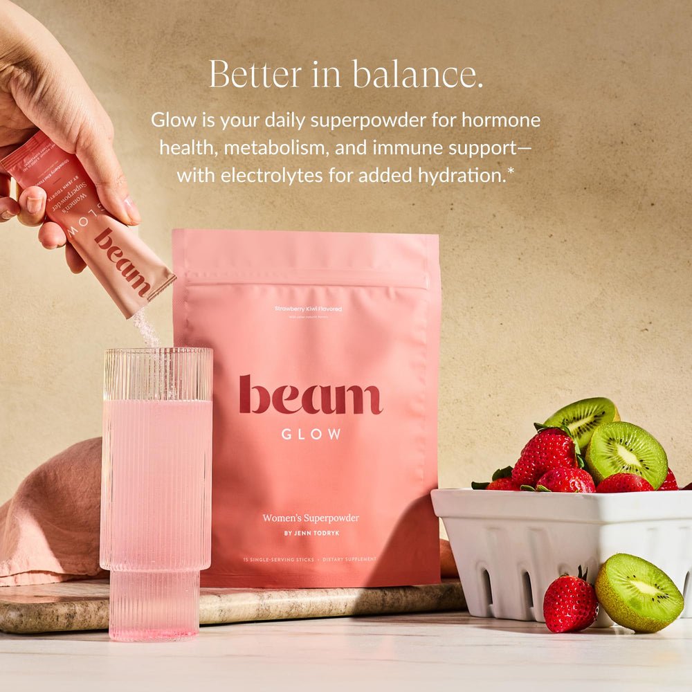 Beam Glow label highlighting thyroid support