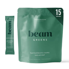 Beam Greens Powder product hero image with canister