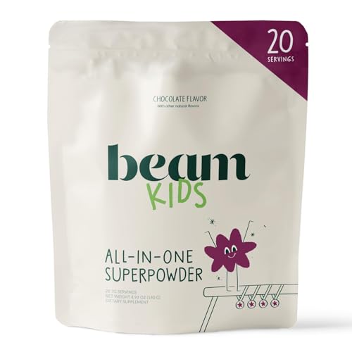 Front view of Beam Kids All-in-One Superfood Powder container