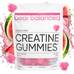 Bear Balanced Creatine Gummies bottle showing convenient daily dose for energy.