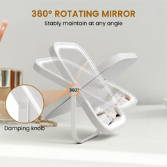 Bearolve cordless travel mirror for on-the-go grooming.