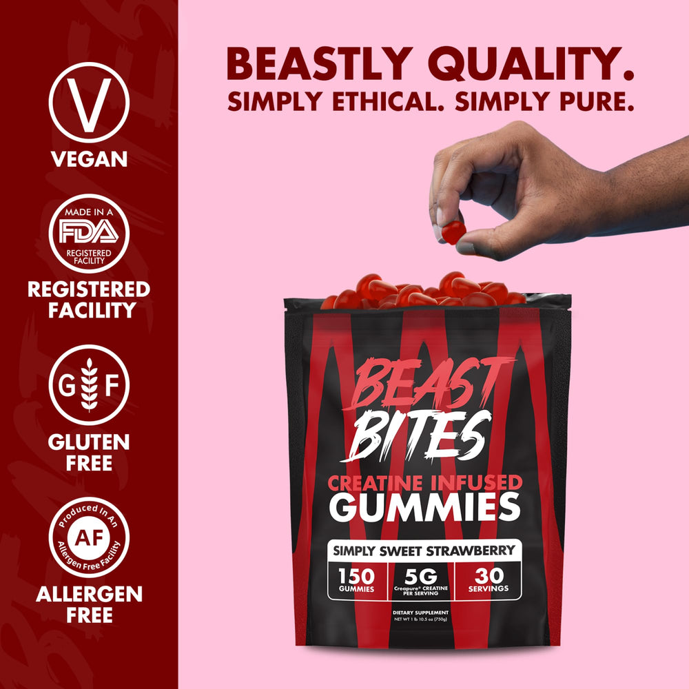 Manufactured in the USA BEAST BITES Creatine Gummies
