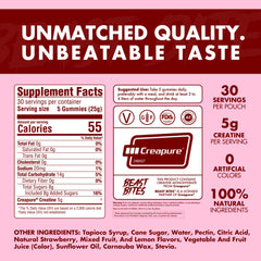 Pack shot of BEAST BITES Creatine Gummies