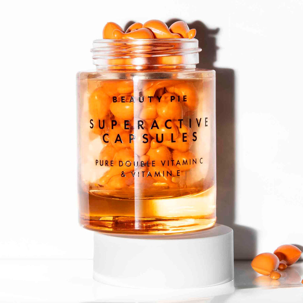 Beauty Pie Superactive Capsules bottle and 60-count packaging
