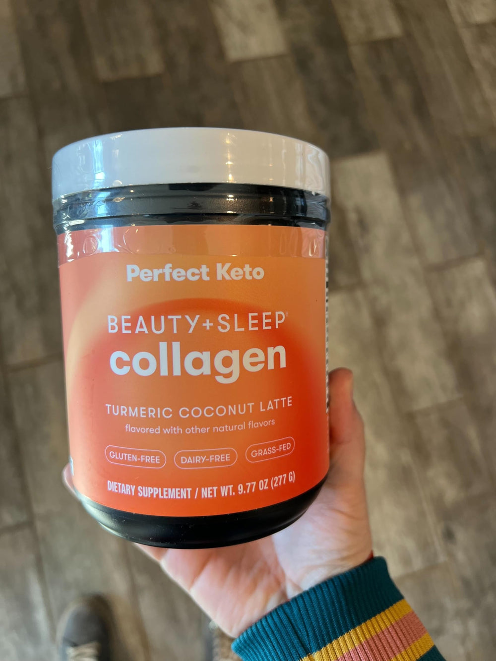 Prepared turmeric coconut latte with collagen and warm water
