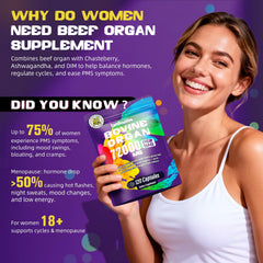 Beef liver, kidney and heart organs blend for women's health