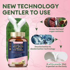 Graphic of beef organs used in the formula: liver, heart, kidney, uterus