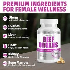 Packaging of 6-in-1 beef organ complex for female wellness