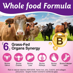 Beef heart and kidney capsules from grass-fed beef