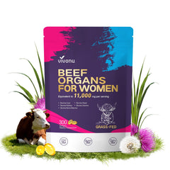 Front packaging of Beef Organ Supplement for Women showing 100-day supply