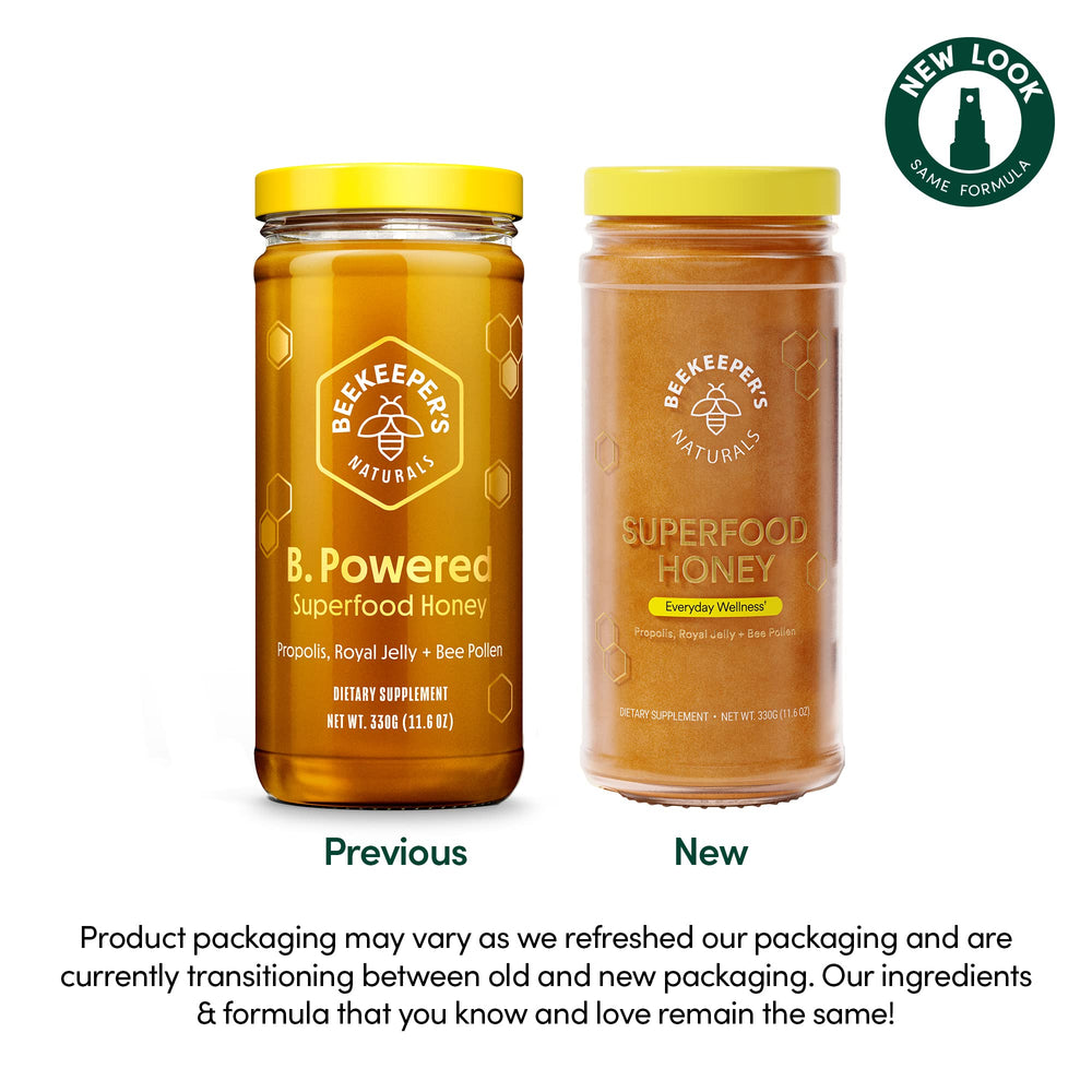 Beekeeper's Naturals Ingredient Label close-up highlighting gluten-free and paleo-friendly profile.