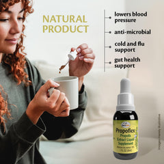 Beelife Green Propolis extract dropper highlighting high Artepillin-C content