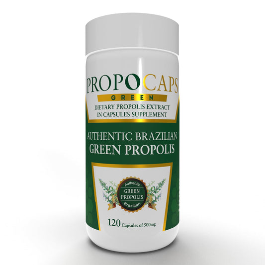 Beelife Green Propolis Capsules bottle and label on white background