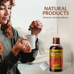 Propolis drops bottle labeled Kosher-friendly