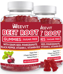 Beet Root Gummies hero image showing bottle and gummies on white background